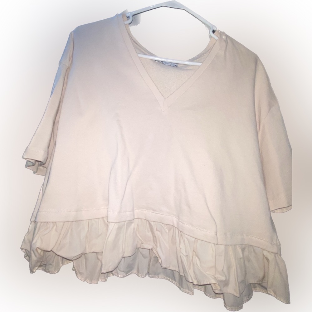 Zara Pink Ruffle Crop Top